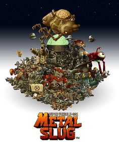 the poster for metal slug, which is featured in an animated movie with many different characters