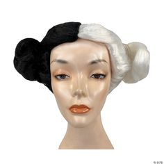 Unique Black/White Combo Wig with Pigtails is the perfect accessory for your Harlequin Clown look or a younger Cruel Diva costume. Deep widow's peak gives a special modern look, and the pigtail fastener is wrapped with a twisted strand of hair fiber to cover. Half Black/ Half White, Synthetic wig fits most adults. Pigtail Wig, Harlequin Clown, Gatsby Girl, Widow's Peak, Champagne Blonde, Afro Wigs, Black Hot Pink, French Twist, Dramatic Look