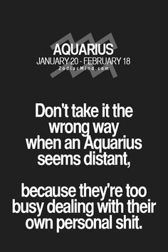 the quote for aquarius is shown in black and white