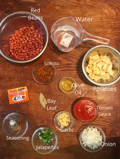 the ingredients for this meal are shown in bowls