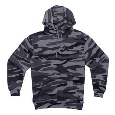 Camo Hoodie Front Black