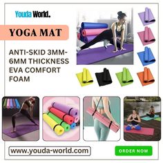 yoga mat with 6mm thickness eva comfort foam for beginners to do yoga