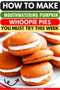 Decadent Pumpkin Whoopie Pies with a Sweet Cream Filling Dessert Pies, Impressive Dessert, Impressive Desserts