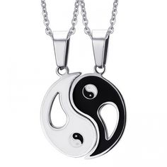 Couple Necklace – Yin Yang  Price: 9.99 & FREE Worldwide Shipping  #outfitinspiration Black And White Best Friends, Diamond Infinity Necklace, Yin Yang Necklace, Necklaces Set, Couple Necklaces, Couple Jewelry, Diamond Cross Pendants, Infinity Necklace, Bezel Set Diamond