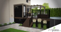 a rendering of a house with a pool and deck