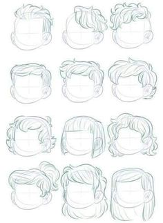 how to draw hair for men with different facial shapes and hairstyles step by step