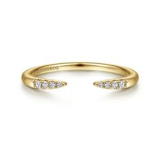 A simple semi-circle of 14k yellow gold houses eight separate diamond stones to make for an impressive display no matter the occasion. Ladies Rings, Gold Engraving, Three Stone Engagement, Three Stone Engagement Rings, Stone Engagement Rings, Stackable Ring, Rose Gold Jewelry, Vintage Engagement, One Ring