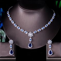 CZ Jewelry - Luxury Bridal Big Water Long Cubic Zirconia Blue Drop Necklace and Earrings Sets for Women Wedding Jewelry Accessories Model Number:32974143837 Necklace Length : 42 - 48 cm Adjustable Size Earrings Size : 4.5 cm Material : Cubic Zirconia Main Colors : Green , Blue , Red Necklace And Earring Sets, Earrings Sets, Wedding Accessories Jewelry, Luxury Bridal, Cz Jewelry, Colors Green, Fancy Jewelry, Necklace And Earrings, Drop Necklace