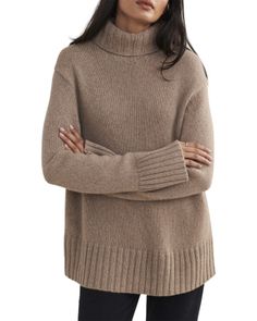 Jenni Kayne Jet Cashmere Turtleneck Sweater Jenni Kayne, Cashmere Turtleneck, Long Sleeve Pullover, Turtleneck Sweater, Pullover Styling, Almond, Cashmere, Turtle Neck, Long Sleeve