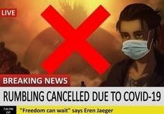 a person wearing a face mask with the words breaking news x appearing above it and an image of a man in a black jacket