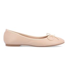 Express your feminine style in the modern Vika flats by Journee Collection. These stylish flat shoes feature smooth uppers and knit trim. Classic round toes with dainty bow accents and small block heels finish the design. Faux leather upper, Slip-on entry, Flat heel, Round toe, Padded insole for added comfort, Synthetic outsole, Bow detail for added style | Women's Journee Collection Vika Flats in Blush Size 8.5 Small Block Heels, Stylish Flat Shoes, Women's Flats, Journee Collection, Bow Detail, Flat Shoes, Feminine Style, Womens Flats, Flat Shoes Women