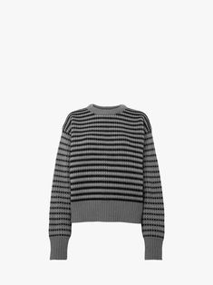 Jacquard Sweater, Jw Anderson, Knitwear Men, Black White Pink, Cool Socks, Grey Blue, Grey Stripes, Stripes Design, Grey Sweater