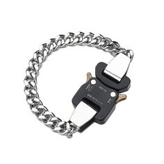 PRICES MAY VARY. Chain: Made of Titanium Steel, Length: 7.87" (200 mm), Width: 0.35" ( 9 mm), that smooth surface, comfortable to wear. Side Release Buckle Clip: Made of Zinc metal, Size: 1-6/16" x 1"x 5/16" (35 x 25 x 8 mm), Grey and Black Color availble. There are necklaces of the same style to choose from Carry on: Weight 63.3g/2.23 oz , it suitable for Sailing, Travel, Camping, Hiking and any other Outdoor Activities. It is so cool that Wear on fashion bracelet everywhere. Really a good gift Buckle Jewelry, Aesthetic Accessories, Denim Men, Shiny Jewelry, Same Style, Camping Hiking, Metal Bracelets, Beautiful Gift Boxes, Steel Chain