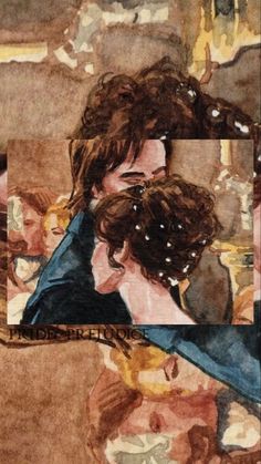 two paintings of people with one woman kissing the other