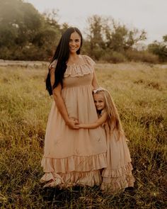 Bombula Kids Mom, Dress, Tan, Ivory, Beige, Brown, Ruffle, Tutu, Twirl Pixie Ruffle Dress Mommy Daughter Photography, Toddler Clothing Stores, Mommy And Me Photo Shoot, Mom Daughter Outfits, Motherhood Photography, Ruffle Maxi Dress, Flowy Fabric, Clothes Pictures