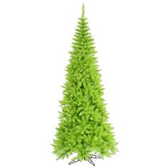 a green christmas tree on a stand with no decorations in the bottom right hand corner