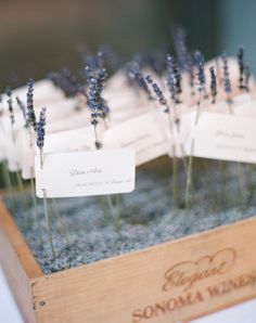 11 Escort Card Ideas for Weddings - PureWow Boda Diy, Lavender Wedding, Wedding Places, Winery Weddings, Wedding Seating, Wedding Place Cards, Lavender Flowers, Display Cards, Name Tags