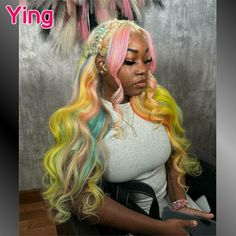 Ying 200% Omber Pink Colored 12A 13x6 Lace Front Wig Pre Plucked Body Wave Human Hair Wigs Peruvian Front Hairstyles, Wig Design, Orange Wig, Hair For Black Women, Sew In Hairstyles, Cute Hair Colors, Fun Hair, Bob Styles, Front Lace Wigs Human Hair