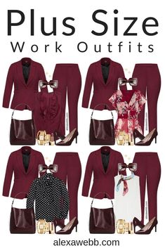 Plus Size Herbst, Blazer Casual Outfit, Burgundy Blazer, Capsule Wardrobe Work, Outfits For Work, Burgundy Suit