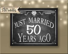 a sign that says just married 30 years ago