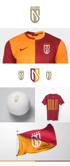 several different logos and colors on the same shirt as well as an image of a soccer ball