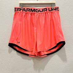 In Excellent New Condition. No Visible Flaws Or Stains. Under Armour Pink Sports Shorts, Under Armour Pink Summer Shorts, Pink Under Armour Summer Shorts, Under Armour Casual Pink Shorts, Under Armour Athletic Shorts For Training, Under Armour Pink Shorts, Pink Under Armour Shorts, Sporty Under Armour Shorts With Elastic Waistband, Under Armour Gym Shorts For Summer