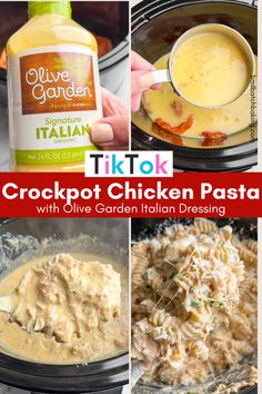 chicken pasta with olive garden dressing and tik tok gravy in the crockpot