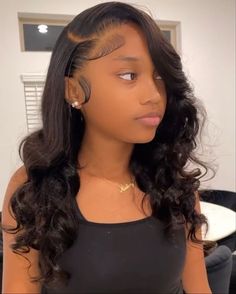 Side Part Lace Front With Curls, Teen Sew In Hairstyles, Sew In Short, Bundles Hairstyles, Black Girls Hairstyles Weave, Sweet 16 Hairstyles, Sleek Ponytail Hairstyles, Sew In Hairstyles, Birthday Hairstyles