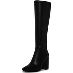 PRICES MAY VARY. Our black knee high boots are made from premium stretch leather with a soft touch and stretch that is calf friendly, with a stretch insole for all-day comfort. Featuring a chic square toe and sturdy chunky heel, these black tall boots have an easy on/off side half-zip design for easy on and off. Black Leather boots size measurements: heel height: 3.5 inches, calf round: 15 inches, opening: 16.5 inches. Perfect for a night out or an everyday look, these knee high black boots go perfectly with a variety of outfits inside your wardrobe and are perfect for the fashion-conscious modern woman. The knee high boots are made in US size, please choose your size carefully. If you have any questions, please feel free to contact us, we will help you within 12 hours! Cute Long Boots, Knee High Block Heel Boots, Women's Knee High Boots, Black Knee High Boots, Zip Design, Black Boots Tall, Block Heel Boots, Chunky Block Heels, Black Knees