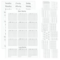 the printable calendar is shown in two different colors and sizes, including one for each month