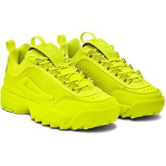 Premium Quality Fila Women's Disruptor II 2 Premium Chunky Leather Sneaker Shoes Safety Yellow, winter shoes Sporty Neon Low-top Sneakers, Urban Sneakers With Lug Sole For Sports, Urban Style Sneakers With Lug Sole For Sports, Green Chunky Sneakers With Translucent Outsole For Streetwear, Neon Yellow Sneakers With Rubber Sole For Streetwear, Sports Sneakers With Lug Sole, Bold Leather Sneakers For Streetwear, Leather Chunky Sneakers With Studded Outsoles, Neon Low-top Sneakers For Sports