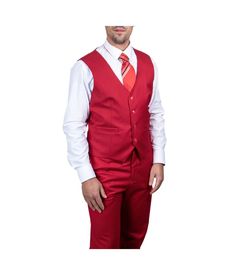 This solid suit is the perfect choice for any formal or semi-formal occasion. The suit is made from a high-quality wool blend that is both stylish and comfortable. The solid color adds a touch of sophistication, while the classic design gives the suit a timeless look. The suit comes with a matching pair of pants, so you can look your best from head to toe. Material: 65% Dacron 35% Rayon Notch Lapel Suit, Button Vest, Button Pants, Red Suit, Button Jacket, Fitted Suit, 3 Piece Suits, Suit Separates, Short Suit