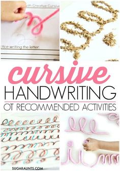 cursive handwriting and handwritten activities for kids