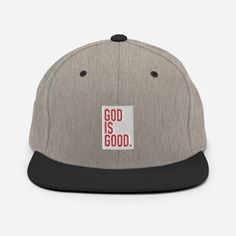 All The Time...And All The Time...GOD IS GOOD This hat is structured with a classic fit, flat brim, and full buckram. The adjustable snap closure makes it a comfortable, one-size-fits-most hat. • 80% acrylic, 20% wool • Green Camo is 60% cotton, 40% polyester • Structured, 6-panel, high-profile • 6 embroidered eyelets • Plastic snap closure • Green undervisor • Head circumference: 21⅝″–23⅝″ (54.9 cm–60 cm) • Blank product sourced from Vietnam or Bangladesh Christian Hats, Green Camo, Heather Black, Snapback Hats, God Is Good, Black Silver, Camo, Baseball Hats, Good Things