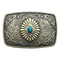 PRICES MAY VARY. Retro Belt Buckle ---- Adopts embossing technology, this Rectangle bronze belt buckle is printed with many flower patterns, paired with enamel resembling turquoise in the middle, unique and stylish. This western cowgirls belt buckles will highlight your personality and become a highlight of your overall outfit Specification ---- Size: 3.46 in*2.36 in (8.8cm*6.0cm); Weight: 80gram. This belt buckles fit on standard 1.5" belts. Package include 1 belt buckle（Excluding belts） Superi Cowgirl Belt Buckles, Cowgirl Belt, Womens Belt Buckles, Cowgirl Belts, Womens Belt, Nice Belts, Overall Outfit, Western Buckles, Western Belt Buckles