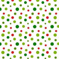 green and red polka dots on white background