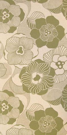 a green and white flower pattern on fabric