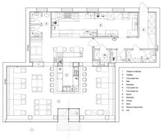 the floor plan for an office with several tables and chairs