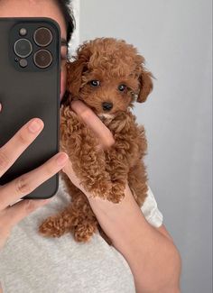 a person holding a dog in front of their phone with the case on it's face