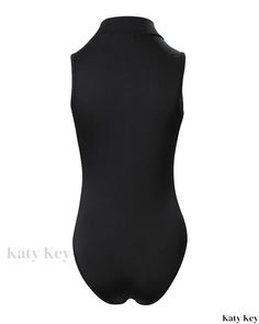 KatyKey - Classy Zip-Front Sleeveless Bodysuit Estilo Chic, Sleeveless Bodysuit, Style Chic, Front Zipper, Effortless Style, Sleeve Styles, Sleek, Zipper, Pattern