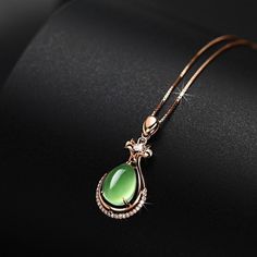 Natural Green Jade Water Drop Pendant 925 Silver Necklace Chalcedony Amulet Genuine Pearl Necklace, Womens Silver Jewelry, Letter Pendant Necklace, Gold Chain Jewelry, Drop Pendant Necklace, Silver 925 Necklace, Stone Pendant Necklace, Yellow Gold Chain, 925 Sterling Silver Chain