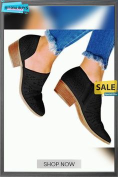 Leisure Hollow Low-heeled Shoes Women Sandals Pointed Toe Sandals With Wooden Heel, Summer Black Ankle-high Heels, Black Ankle-high Summer Heels, Black Ankle-high Heels For Summer, Casual Ankle-high Heels With Wooden Heel, Casual Heels With Stacked Heel And Pointed Toe, Casual Closed Toe Heels With Reinforced Heel, Casual Heels With Wooden Flat Heel, Summer Ankle-high Heels