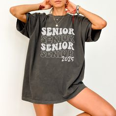 Senior 2025 Comfort Colors Shirt, Senior Class Tshirt, Senior Graduation 2025, Class of 2025 Shirt, Gift for High School Senior, Senior Mom ITEM OVERVIEW: * Comfort Colors 1717 * Classic unisex garment dyed fabric with a relaxed fit * Soft washed making it extra cozy and comfy * Heavyweight 100% ring-spun cotton * Double needle stitching on all seams to make it long-lasting * No side seams, knit in one piece using tubular knit * Twill taped neck and shoulders for extra durability * Direct to gar Senior 25 Shirts, Senior Tshirts 2025, Senior Sunset Shirts, Senior Tshirts Ideas, Senior Shirts Ideas 2025, Senior T Shirts Ideas Design