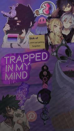 an image of some random things on the cover of a computer screen that says trapped in my mind