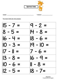 the worksheet for addition and subtractions with numbers to 10,