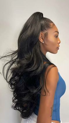 Unlock Your Inner Stylist: Easy Hairstyle Tutorials for Beginners Hair Ponytail Styles, Hair Laid, Long Black Hair, Ponytail Styles, Aesthetic Hair, Ponytail Hairstyles, Long Black