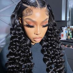 Curly Lace Frontal, Gorgeous Lady, Loose Deep Wave, Hair Knot, Human Wigs, Deep Wave Hairstyles, Rose Hair, Bleached Hair, Wand Curls