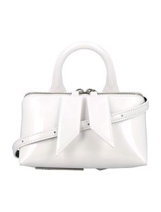 Lining: 51% Polyurethane, 34.3% Cotton, 14.7% Polyester Inside pocket: 100% Calfskin The Attico, Zip Puller, Elegant Logo, Leather Cap, Small Handbags, White Bag, Small Bag, Handbag Backpack, Shoulder Handbags