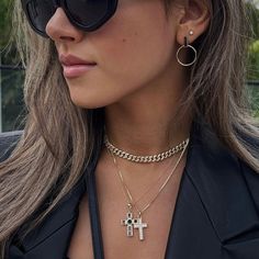 This 14K Gold Onyx cross necklace was made to keep your faith close to your heart. The Onyx stone is known to provide protection and bring in good fortune, happiness, and strength. Adjustable box chain is included. Map Pendant, Cuban Link Chain, Onyx Stone, Good Fortune, Coin Pendant, Initial Charm, Box Chain, Cross Pendant, Gold Pendant