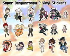 various anime character stickers are shown in this image, with the caption's name